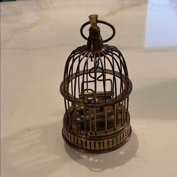 Vintage Brass Birdcage with Key - Picture 3 of 8